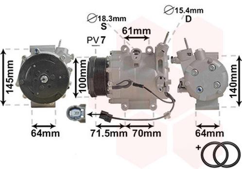 AIRCO COMPRESSOR VOOR HONDA CIVIC HB 2006-2011 38810RSRE01, Auto-onderdelen, Airco en Verwarming, Nieuw, Ophalen of Verzenden