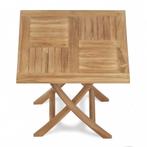 Teak Houten Tuintafel Inklapbaar | 70x70x75, Tuin en Terras, Tuintafels, Verzenden, Nieuw