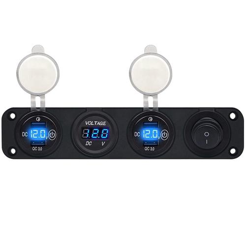 ProRide 12V USB Autolader 4 Poorten - QC3.0 - Voltmeter en, Doe-het-zelf en Verbouw, Elektra en Kabels, Nieuw, Verzenden