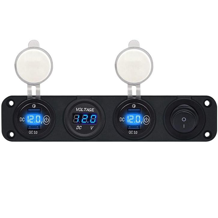 ProRide 12V USB Autolader 4 Poorten - QC3.0 - Voltmeter en, Doe-het-zelf en Verbouw, Elektra en Kabels, Nieuw, Verzenden