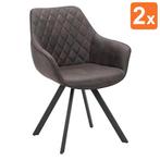 Stoelen | TITAN DIAMOND | Microvezel/Metaal | Brown | Zwarte, Verzenden, Nieuw in verpakking