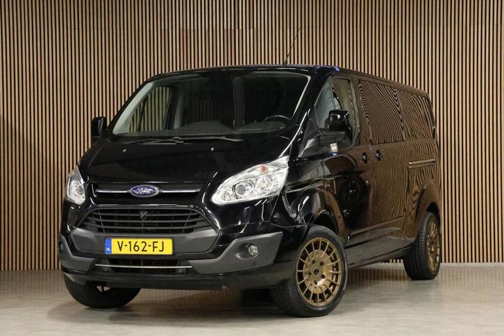 Ford Transit Custom 290 2.0 TDCI 170 PK L2H1 Limited DC | Du, Auto's, Bestelauto's, Onderhoudsboekje, Lease, Zwart, Handgeschakeld
