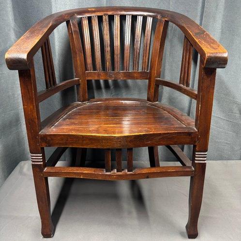Stoel - Fauteuil, Koloniaalstoel. - Hout - Bureaustoel, Antiek en Kunst, Curiosa en Brocante