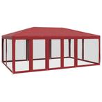 Partytent met 10 mesh zijwanden 6x4 m HDPE rood (Overige), Verzenden, Nieuw