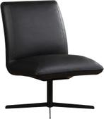 Zwarte leren industriële draaifauteuil zonder armleuning - R, Huis en Inrichting, Fauteuils, Nieuw, Ophalen of Verzenden, Modern
