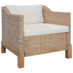 vidaXL Fauteuil met kussens natuurlijk rattan, Huis en Inrichting, Fauteuils, Verzenden, Nieuw
