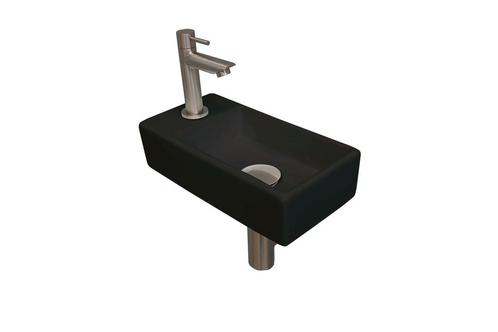 Fonteinset INK Versus 36x18x9cm Porselein Mat Zwart Met, Doe-het-zelf en Verbouw, Sanitair, Overige typen, Nieuw, Ophalen of Verzenden