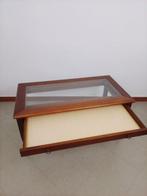 Middentafel - Glas, hard hout, stof - Damastvulling, Antiek en Kunst, Curiosa en Brocante
