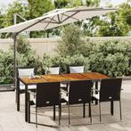 vidaXL 7-delige Tuinset met kussens poly rattan zwart, Tuin en Terras, Tuinsets en Loungesets, 6 zitplaatsen, Nieuw, Tuinset, Verzenden