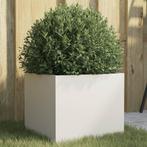 vidaXL Plantenbak 32x30x29 cm staal wit, Tuin en Terras, Bloembakken en Plantenbakken, Verzenden, Nieuw, Metaal