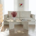 Salontafel Kynd ovaal 119x60x40 cm travertin [en.casa], Huis en Inrichting, Tafels | Salontafels, Verzenden, Nieuw