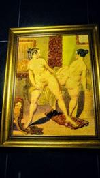 Groot Baltisch barnsteen schilderij - Vintage erotische