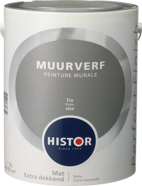 Histor Perfect Finish Muurverf Mat - Tin 6928 - 5 Liter, Doe-het-zelf en Verbouw, Verf, Beits en Lak, Verf, Overige kleuren, Nieuw