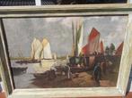 Belgische school (XX), Naar - Vissers te Bretagne, Antiek en Kunst