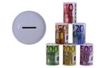 Metalen spaarpot eurobiljet print 2 van €2,99 voor €2,09, Ophalen of Verzenden, Nieuw