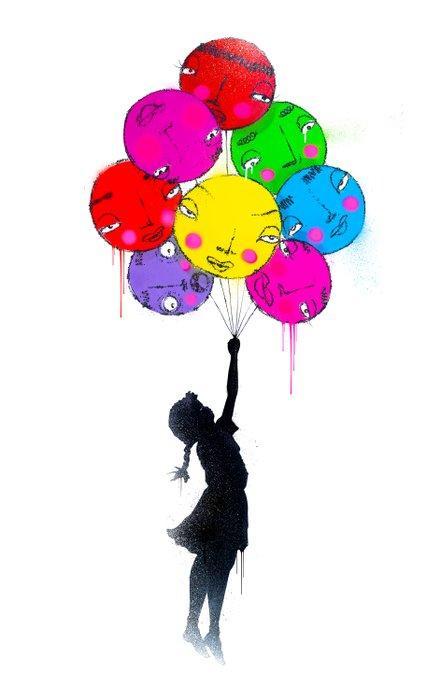UTOPIA (1983) - Girl with balloons ops!!! bubbles - classic, Antiek en Kunst, Kunst | Designobjecten