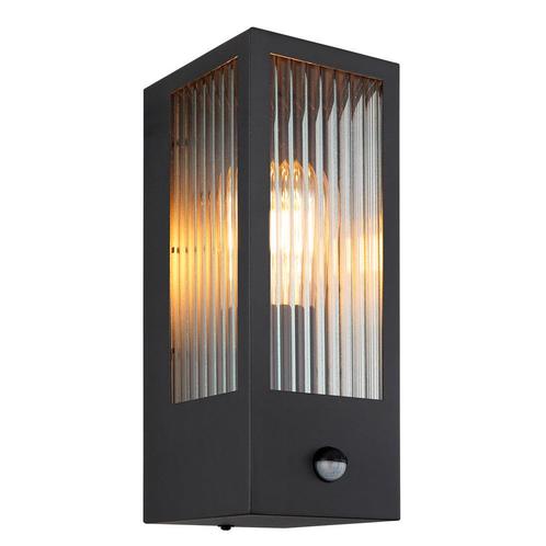 Wandlamp buiten vierkant met sensor | Aluminium en glas, Huis en Inrichting, Lampen | Wandlampen, Nieuw, Metaal, Ophalen of Verzenden