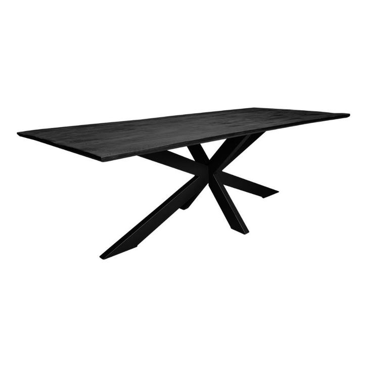 Boomstam eettafel incl zwart gecoat onderstel Mangohout, Huis en Inrichting, Tafels | Eettafels, 50 tot 100 cm, 200 cm of meer