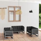 vidaXL 6-delige Loungeset met kussens massief grenenhout, Verzenden, Nieuw, Loungeset