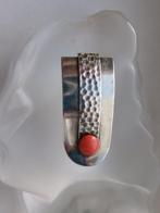 Zilver, koraal - Broche - Art Deco clip-broche