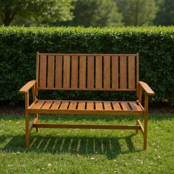 Tuinbank Calgary Hardhout Teaklook 120 cm, Tuin en Terras, Tuinbanken, Nieuw, Hout, Verzenden