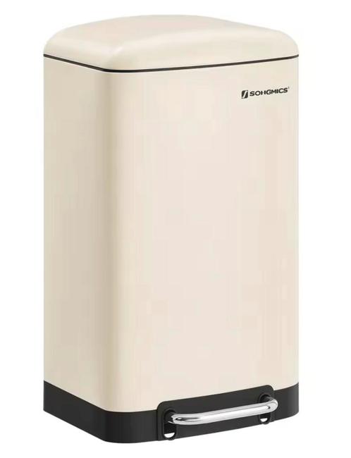 Nieuwe Beige Prullenbak van 30L – Roestvrijstaal Pedaalemmer, Huis en Inrichting, Woonaccessoires | Prullenbakken, Nieuw, Metaal