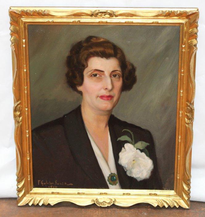 Francesc Galofre Suris (1900-1986) - Retrato femenino, Antiek en Kunst, Kunst | Schilderijen | Klassiek