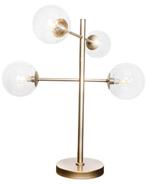 ACTIE: Gouden tafellamp met glazen bollen, dimmer & G9 FOIR, Huis en Inrichting, Lampen | Tafellampen, Nieuw, Verzenden