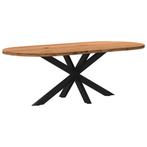 vidaXL Eettafel 220x100x74 cm ovaal massief eikenhout, Verzenden, Nieuw