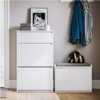 Smalle Schoenenkast – 2 Klepvakken en Lade, 61×101×26 cm, Huis en Inrichting, Kasten | Schoenenkasten, Verzenden, Nieuw