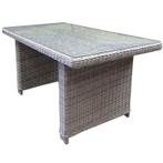 Ibiza XL lounge-diningtafel 140x80xH70 cm wit grijs, Tuin en Terras, Tuintafels, Ophalen of Verzenden, Nieuw, Wicker