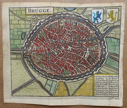 België - Brugge; L Guicciardini | J Janssonius - Brugge. -, Boeken, Atlassen en Landkaarten