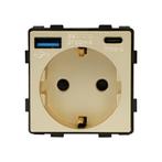 MODULE | GOUD | WANDCONTACTDOOS | USB | USB-C, Ophalen of Verzenden, Nieuw