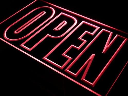OPEN neon bord lamp LED verlichting reclame lichtbak XL *40x, Verzamelen, Merken en Reclamevoorwerpen, Nieuw, Verzenden