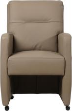 Taupe leren landelijke eetkamerfauteuil - Toledo Leer Mocca, Huis en Inrichting, Stoelen, Overige kleuren, Nieuw, Leer, Ophalen of Verzenden