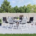vidaXL Stoelkussens 6 st lage rug ruitpatroon oxford stof, Huis en Inrichting, Woonaccessoires | Kussens, Verzenden, Nieuw