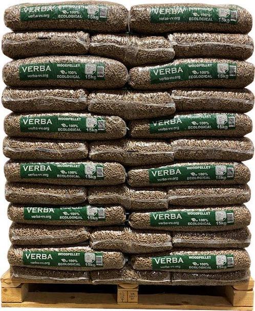 Afgehaald – houtpellets Verba pellets 70 zakken a 15kg, Tuin en Terras, Haardhout, Ophalen