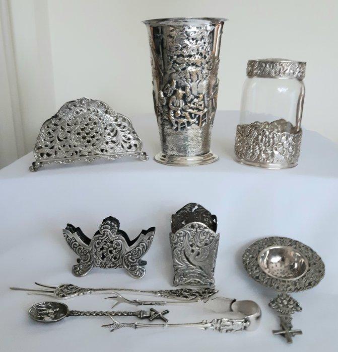 o.a Gero - Vaas (9) - Verzilverd - Verzameling Diverse Items, Antiek en Kunst, Curiosa en Brocante
