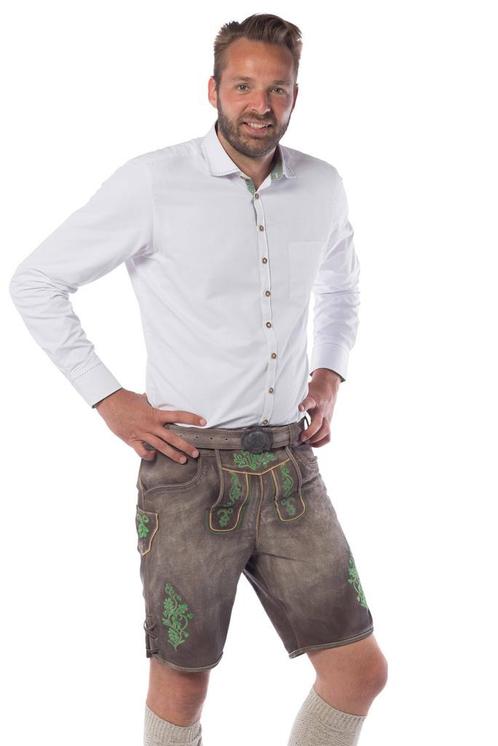Lederhose Leer Kort Schaduw Groen en Riem, Kinderen en Baby's, Carnavalskleding en Verkleedspullen, Nieuw, Verzenden