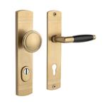 Retro buitendeurbeslag knop/klink PC92 in messing getromm..., Ophalen of Verzenden, Nieuw, Koper of Messing, Klink of Kruk