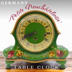 Klok - FHS (Franz Hermle & Sohn) - Messing en groen gelakt, Antiek en Kunst