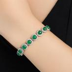 Armband - 14 karaat Witgoud - 20.14ct. tw. Smaragd - Diamant, Sieraden, Tassen en Uiterlijk, Armbanden, Nieuw