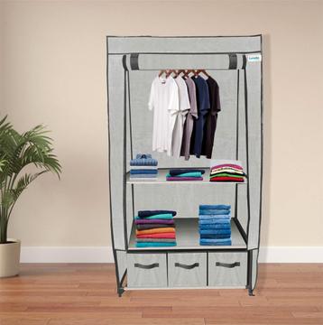 Opvouwbare Kledingkast | Campingkast | 90x47x163 | Grijs