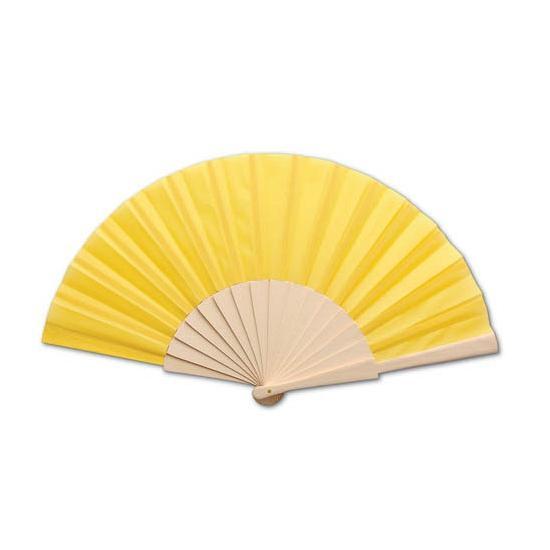 Gele waaier van hout - Waaiers, Hobby en Vrije tijd, Feestartikelen, Verzenden