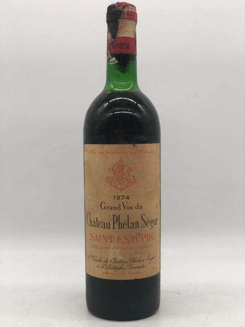 1 x 75cl Chateau Phélan-Ségur, St.Estephe 1974 (Bordeaux), Verzamelen, Wijnen, Frankrijk, Rode wijn, Nieuw, Ophalen of Verzenden