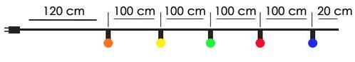prikkabel - 25 meter met 25 LED lampen  (5 kleuren), Tuin en Terras, Buitenverlichting, Nieuw, Verzenden