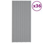 vidaXL Dakpanelen 36 st 100x45 cm gegalvaniseerd staal grijs, Verzenden, Nieuw, Grijs