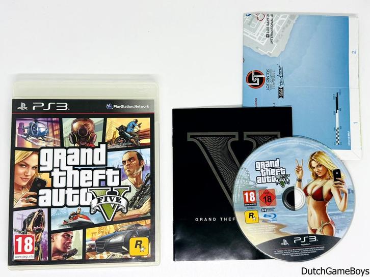 Playstation 3 / Ps3 - Grand Theft Auto V / GTA 5 + Map - Eng, Spelcomputers en Games, Games | Sony PlayStation 3, Gebruikt, Verzenden
