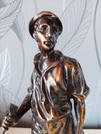 Beeld, Mijnwerker - 33 cm - Marmer, Zinklegering