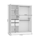 Kledingkast zwart licht eiken 158 cm breed met spiegel en..., Huis en Inrichting, Kasten | Kledingkasten, Met lade(s), 150 tot 200 cm